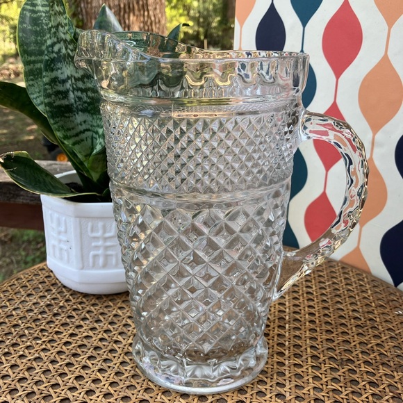 Anchor Hocking Other - 1960's Vintage Diamond Cut Wexford Glass by Anchor Hocking Serving Pitcher